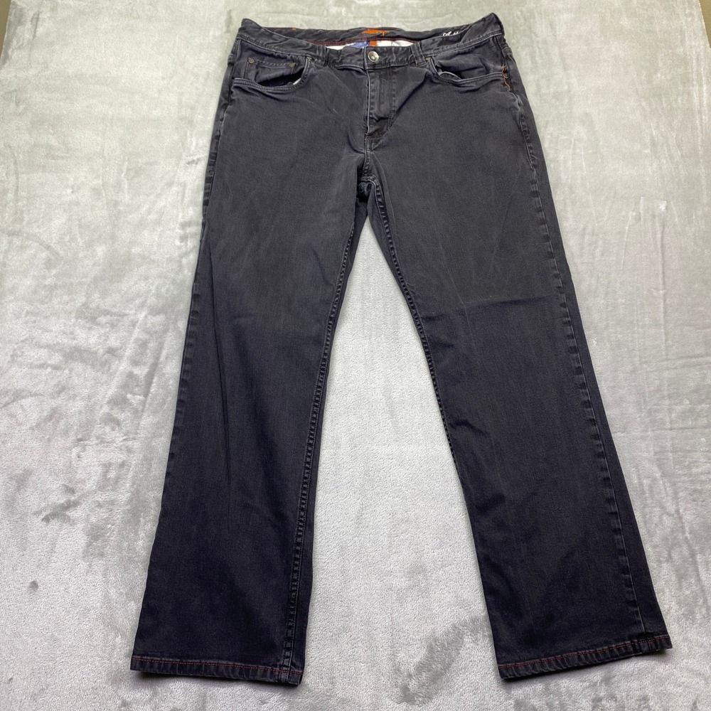 Tommy Bahama Sand Drifter Authentic Straight Black Jeans Mens 36 Stretch Grunge‎